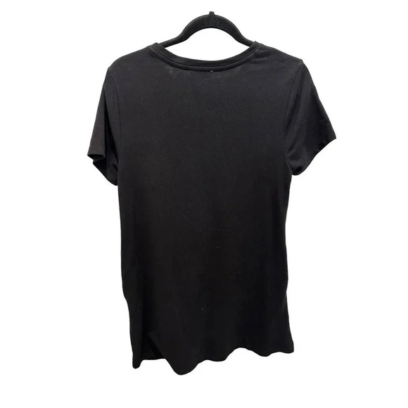 Umgee Women's Black Floral Embroidered Short Sleeve Crew Neck T-Shirt Size Small - Picture 3 of 6